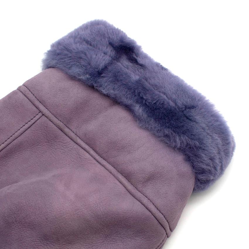 Women's Loewe Lavender Shearling Lined Suede Vintage Oversize Coat - Size US 10