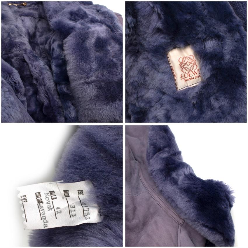 Loewe Lavender Shearling Lined Suede Vintage Oversize Coat - Size US 10 1