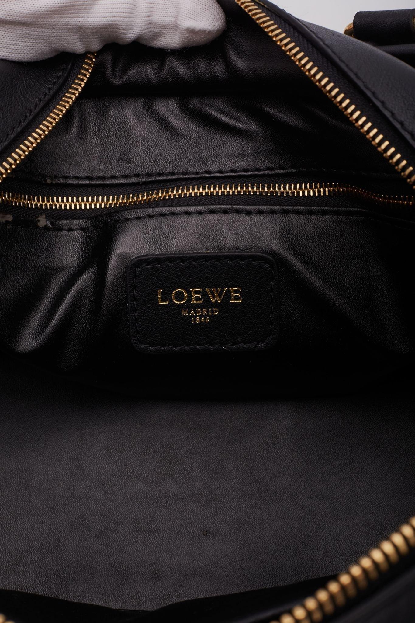 Loewe Piel Negro Amazona Bolso Asa Superior 28 en venta 4