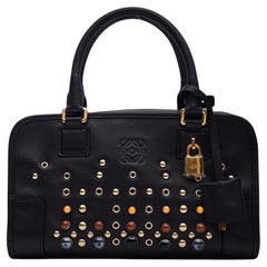 Loewe Piel Negro Amazona Bolso Asa Superior 28