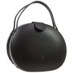 Loewe Leather Black Round Kelly Style Top Handle Satchel Bag