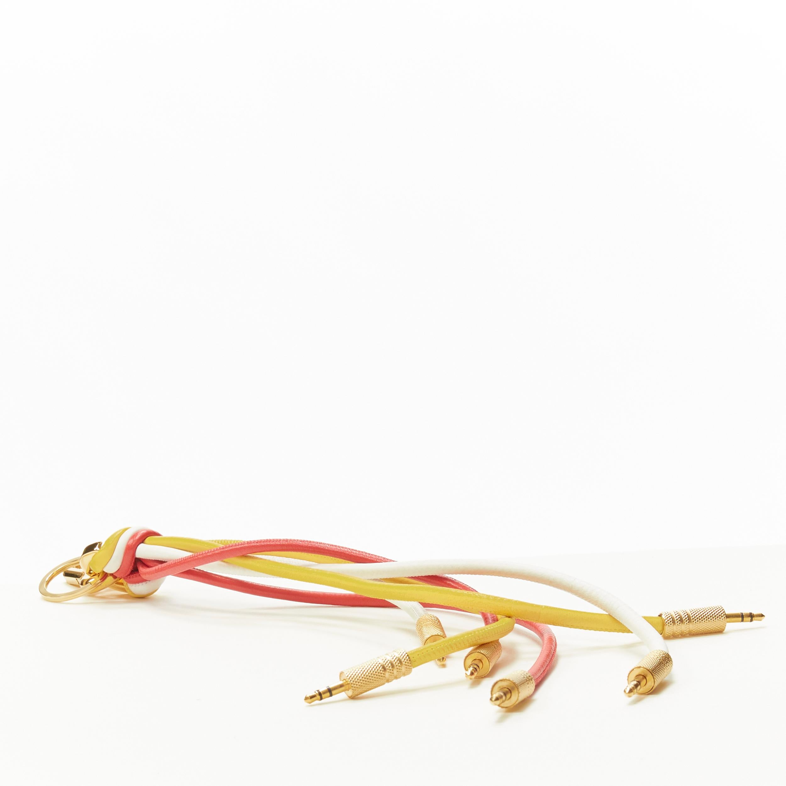 LOEWE leather cord wire gold-tone metal plug bag charm keyring In New Condition In Hong Kong, NT