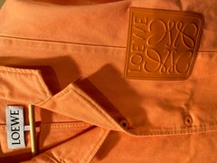 Loewe Leather Logo Orange Anagram Workwear Jacket