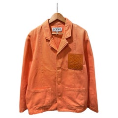 Loewe Leather Logo Orange Anagram Workwear Jacket