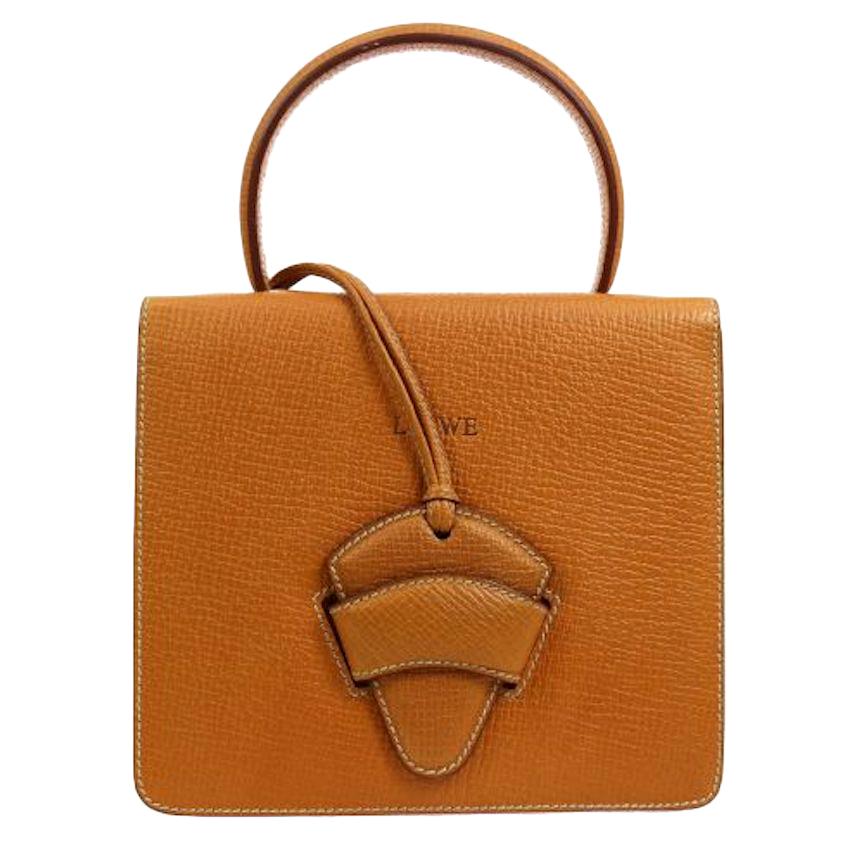 Loewe Leather Small Kelly Style Top Handle Satchel Evening Flap Bag