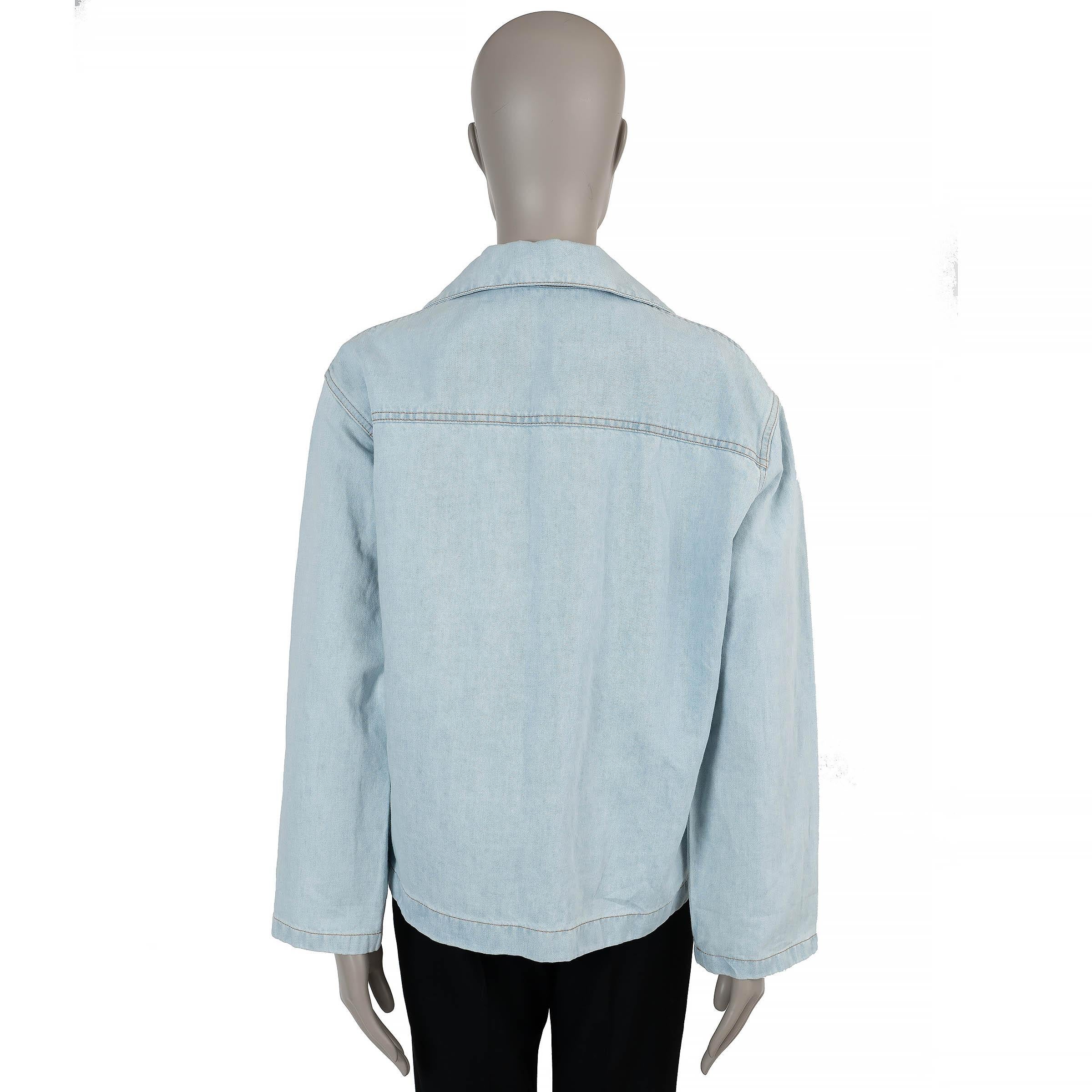 Gray LOEWE light blue cotton ANAGRAM DENIM Button-Up Shirt 36 XS