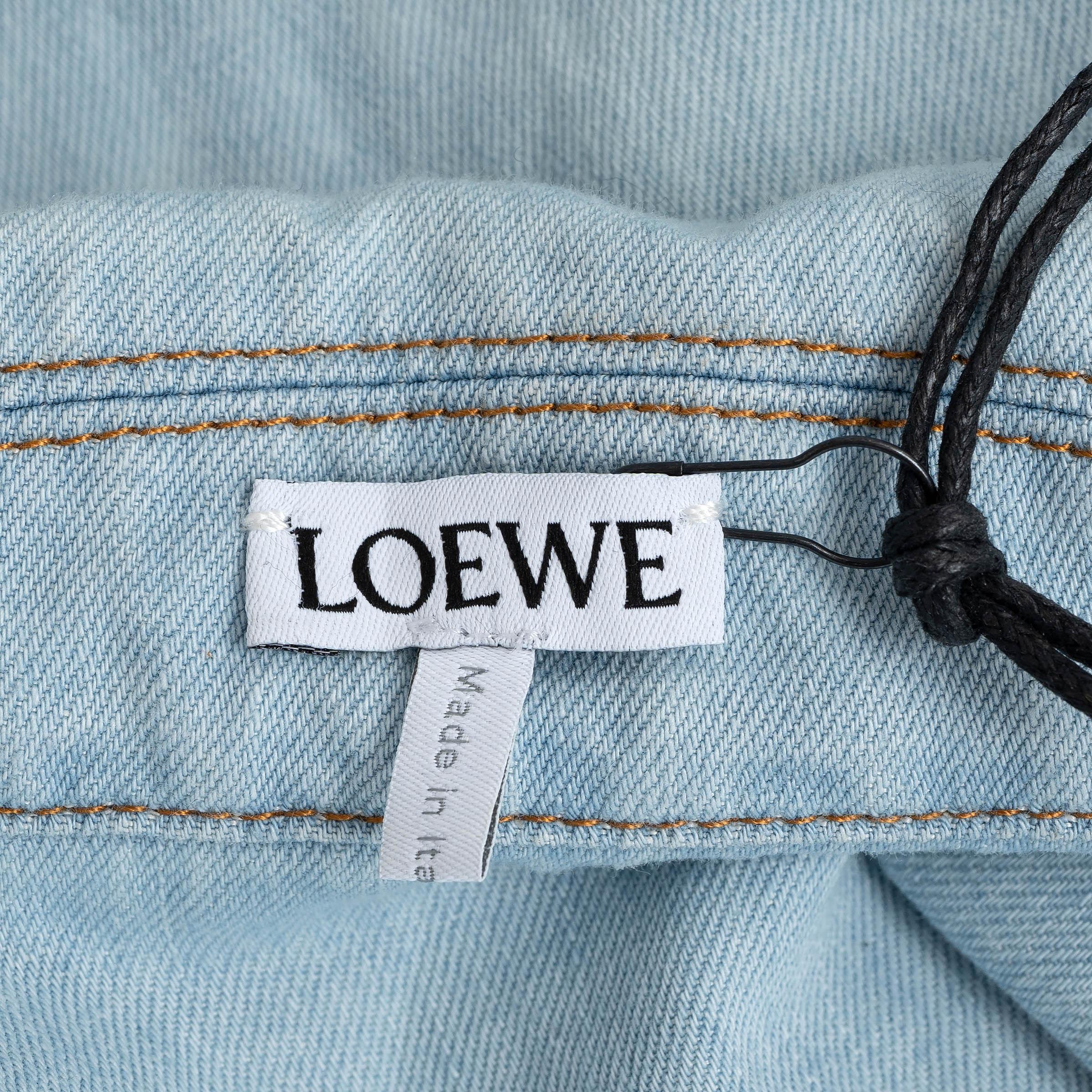 LOEWE light blue cotton ANAGRAM DENIM Button-Up Shirt 36 XS 1