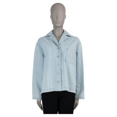 LOEWE light blue cotton ANAGRAM DENIM Button-Up Shirt 36 XS