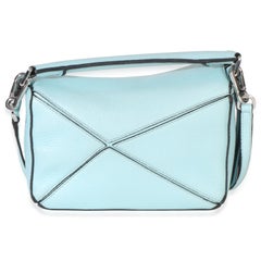 Loewe Light Blue Grained Calfskin Mini Puzzle