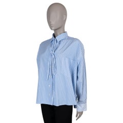 LOEWE light blue & white cotton 2020 STRIPED POPLIN PYJAMA Shirt 40 L