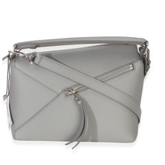 Loewe Light Grey Grained Calfskin Small Puzzle Edge Bag