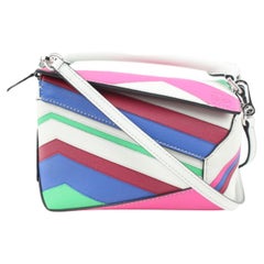 Loewe - Mini zigzag en cuir de veau multicolore à bord puzzle 119lo54, édition limitée