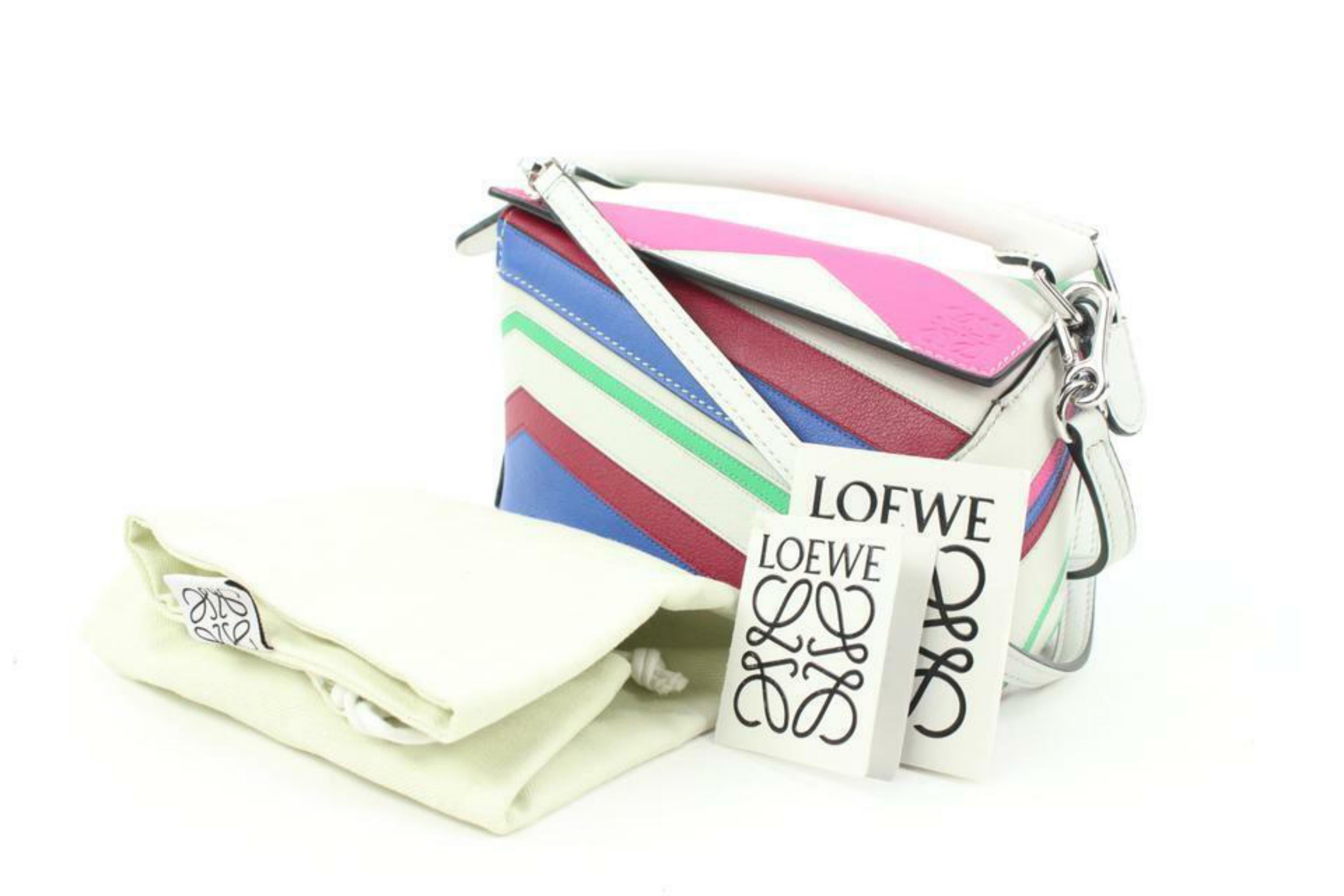 Loewe Limited Multicolor Calfskin Zigzag Mini Puzzle Edge 9L26a For Sale 4