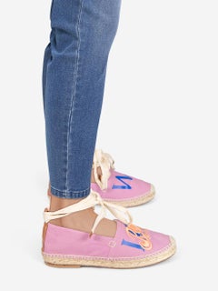 Loewe Loewe x Paulas Ibiza Mauve Embroidered Espadrilles Size IT 37