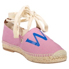 Used Loewe Loewe x Paulas Ibiza Mauve Embroidered Espadrilles Size IT 37