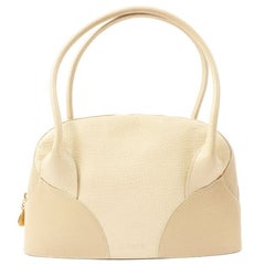 Loewe Logo Embossed Hand Bag Ivory