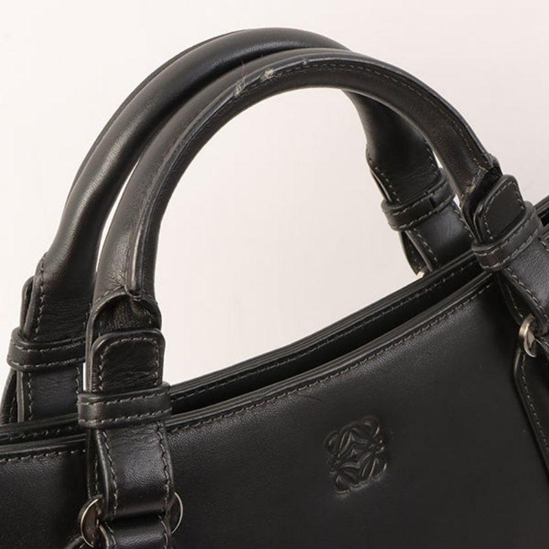 Loewe Logo Embossed Top Handle Bag Black 8