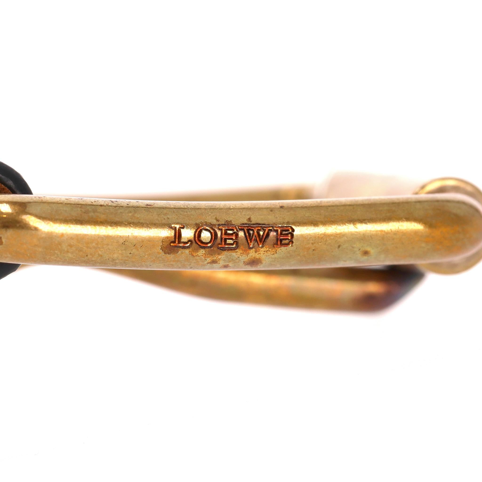 Cintura in pelle con logo Loewe in vendita 1