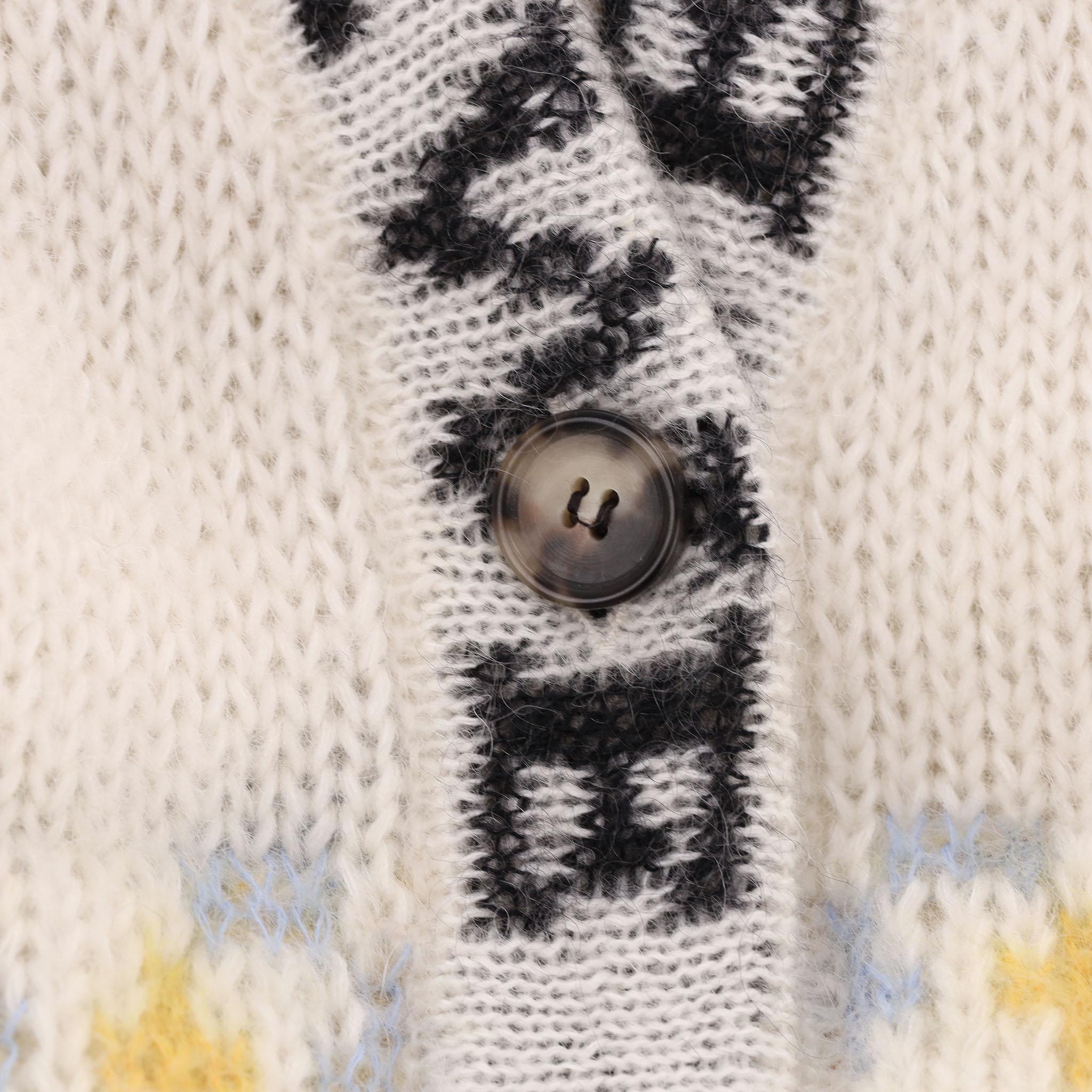 Loewe Logo Oversized Mohair Deer Cardigan For Sale 1
