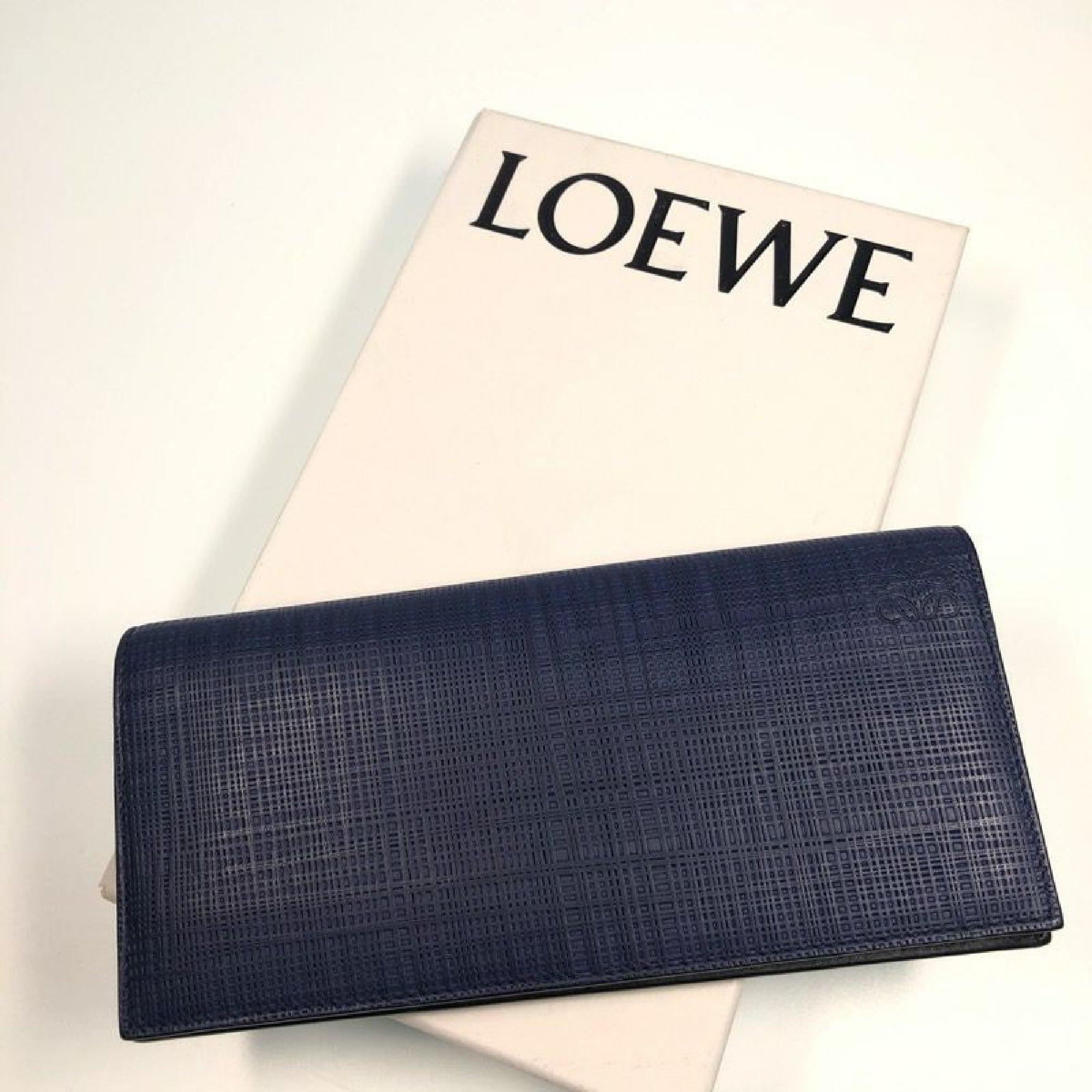 LOEWE long Horizontal Wallet Anagram Mens long wallet 101.88.978 Navy 5