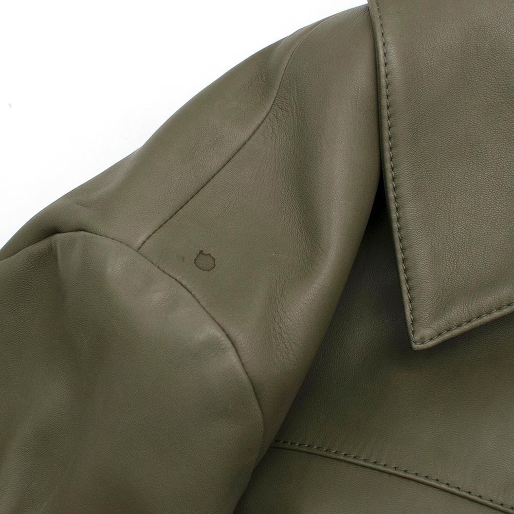 Loewe Men's Khaki Soft Leather Jacket - Size IT 46 In Good Condition For Sale In London, GB