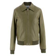 Loewe Men's Khaki Soft Leather Jacket - Size IT 46