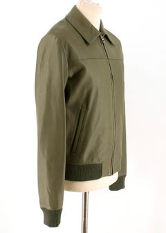 Loewe Men's Khaki Soft Leather Jacket - Size Small - EU 46