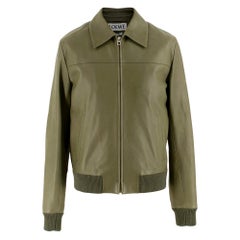 Loewe Men's Khaki Soft Leather Jacket - Size Small - EU 46