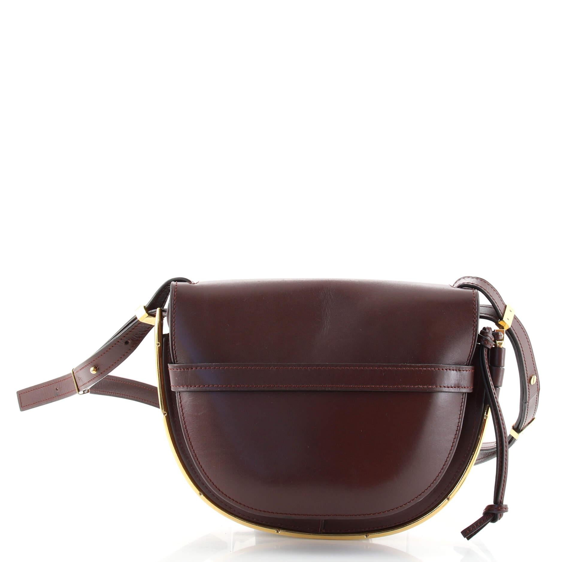 Black Loewe Metal Gate Shoulder Bag Leather Small