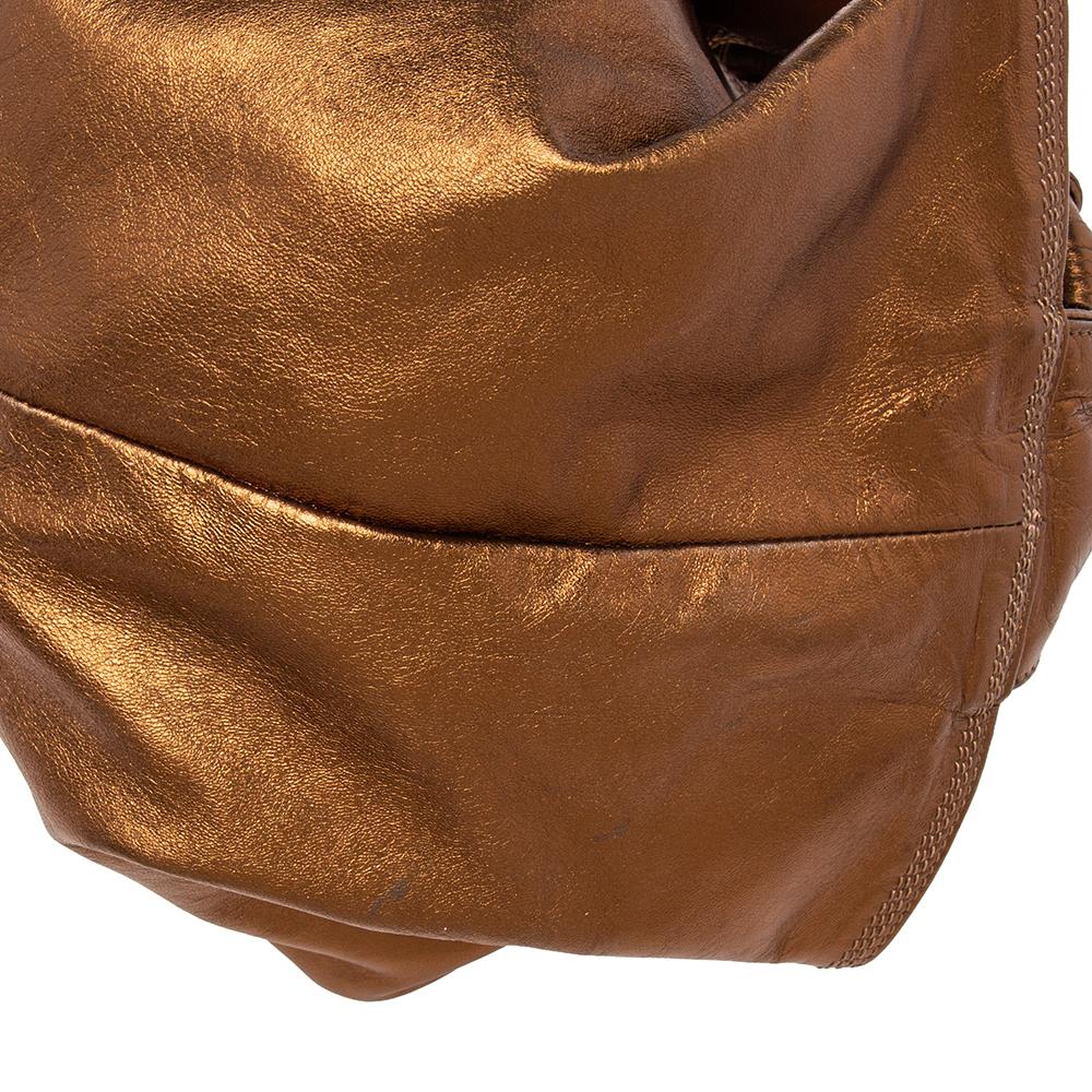 Loewe Metallic Brown Leather Aire Hobo 4