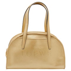 Loewe Metallic Gold Leather Satchel