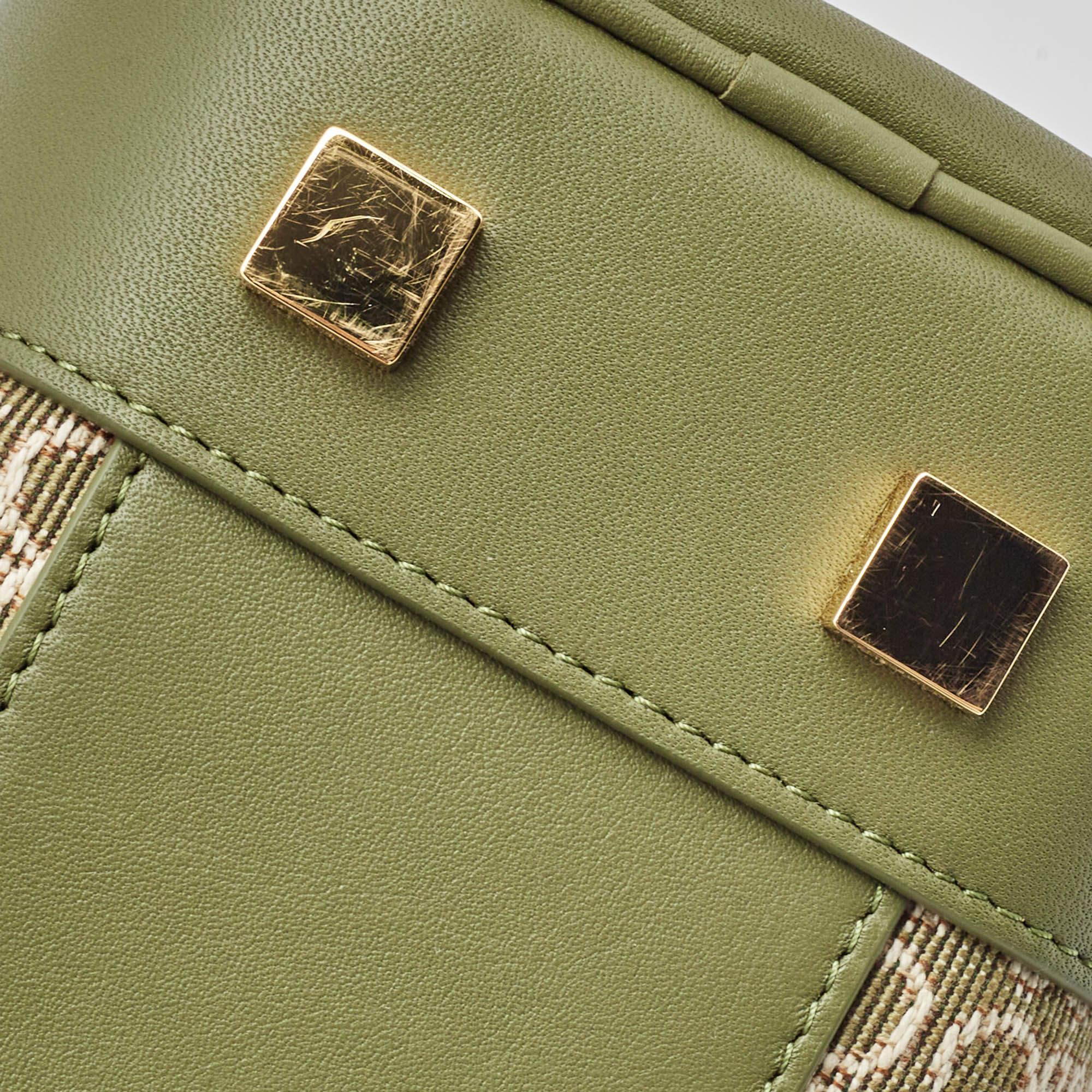 Loewe Military Green Jacquard Canvas and Leather Amazona 23 Bag 8