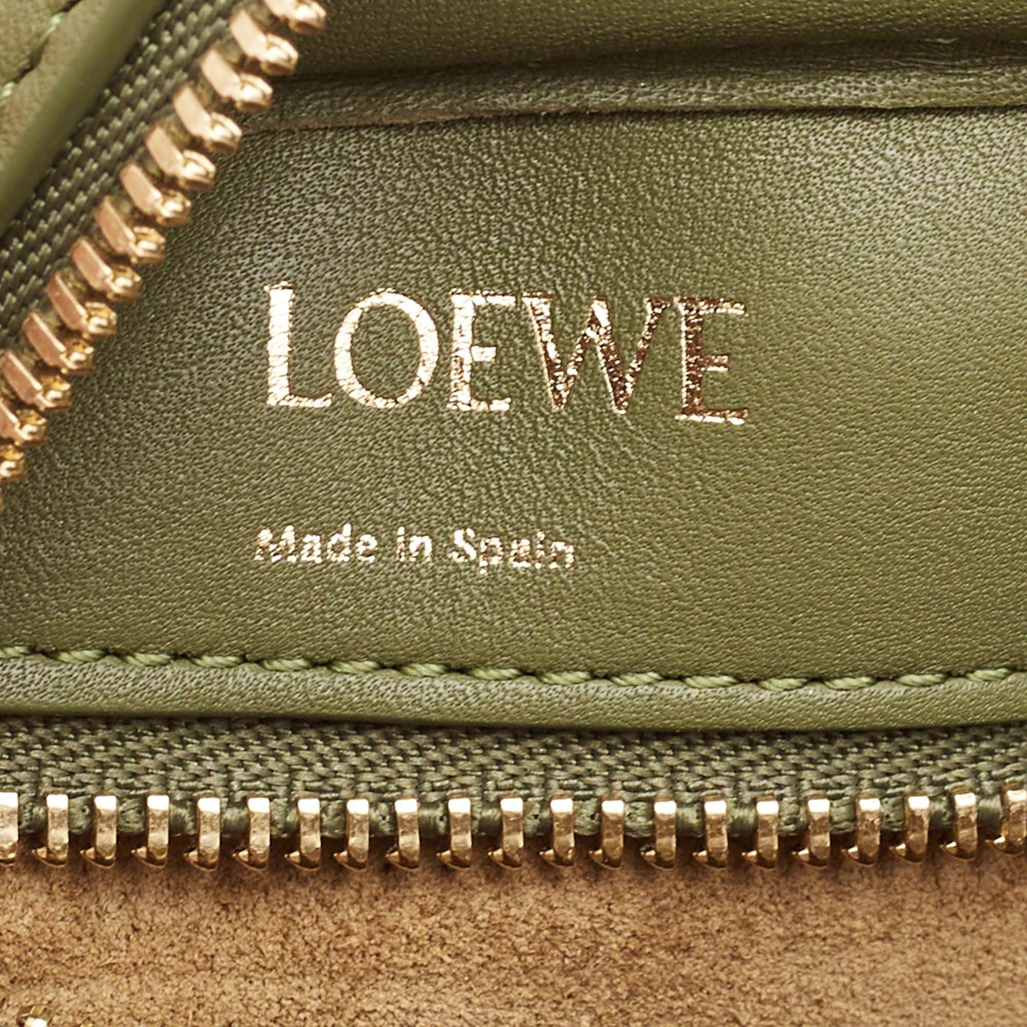 Loewe Military Green Jacquard Canvas and Leather Amazona 23 Bag 3