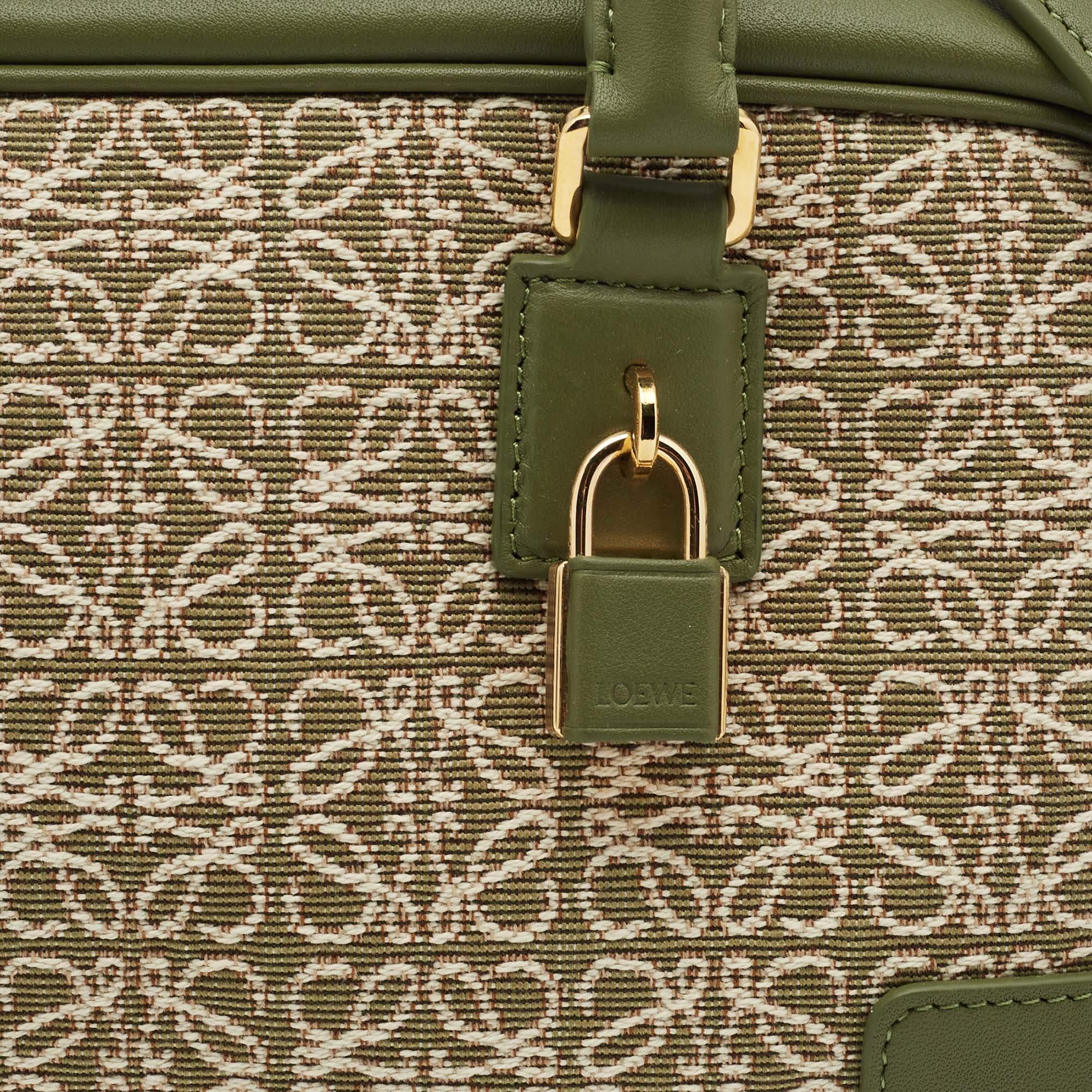 Loewe Military Green Jacquard Canvas and Leather Amazona 23 Bag 5