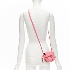 LOEWE Mini Gate light pink knot strap half moon crossbody bag