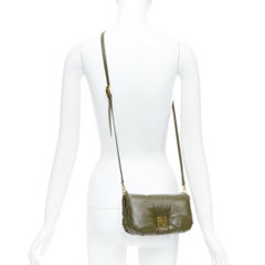 LOEWE Mini Puffer Goya khaki soft nappa padded pillow crossbody bag