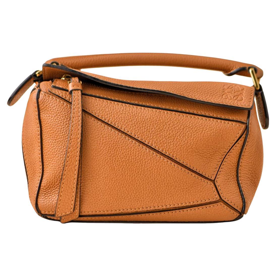 Loewe Mini Puzzle Light Caramel Leather Shoulder Crossbody Bag