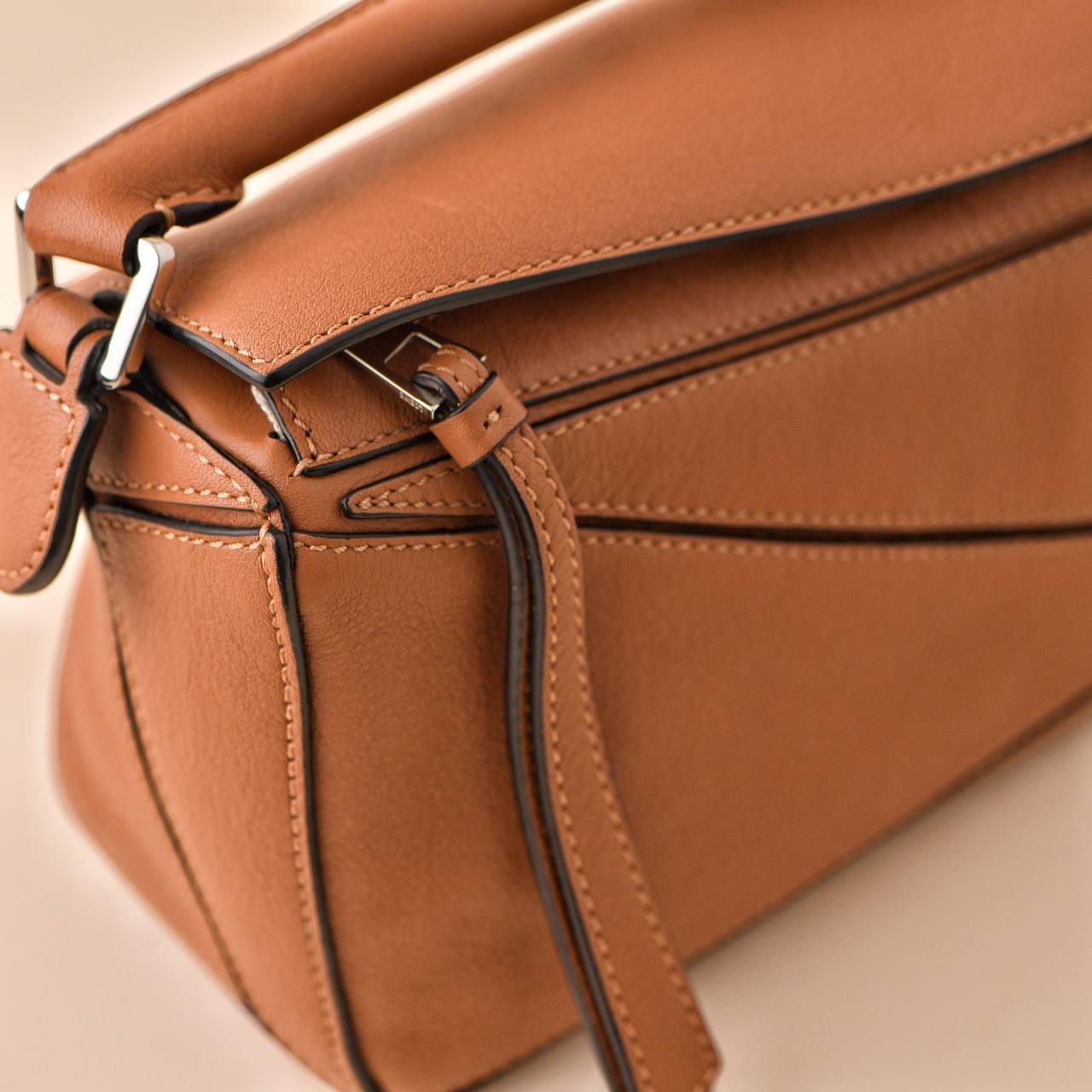 Loewe Mini Puzzle Tan Leather Shoulder Crossbody Bag For Sale 6