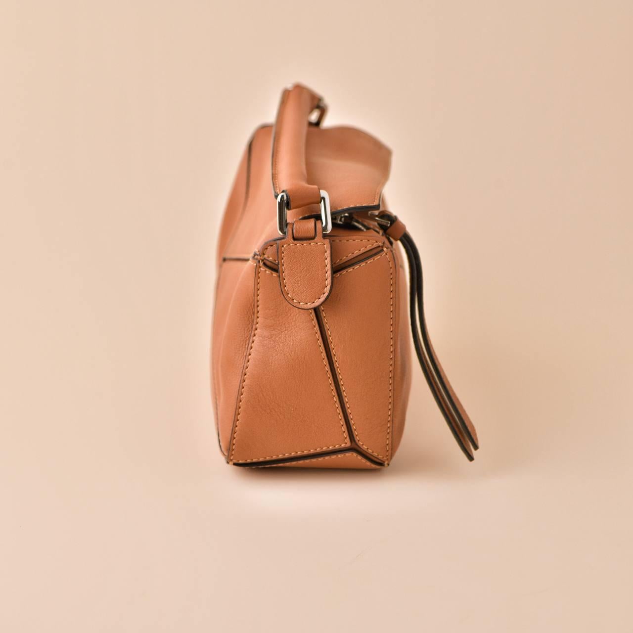 Loewe Mini Puzzle Tan Leather Shoulder Crossbody Bag For Sale 1