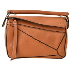 Loewe Mini Puzzle Tan Leather Shoulder Crossbody Bag