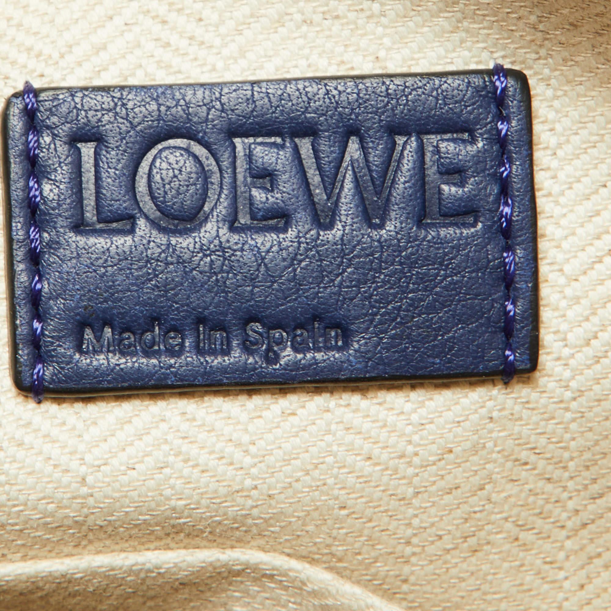 Women's Loewe Multi Tone Blue Leather Mini Puzzle Pochette Bag