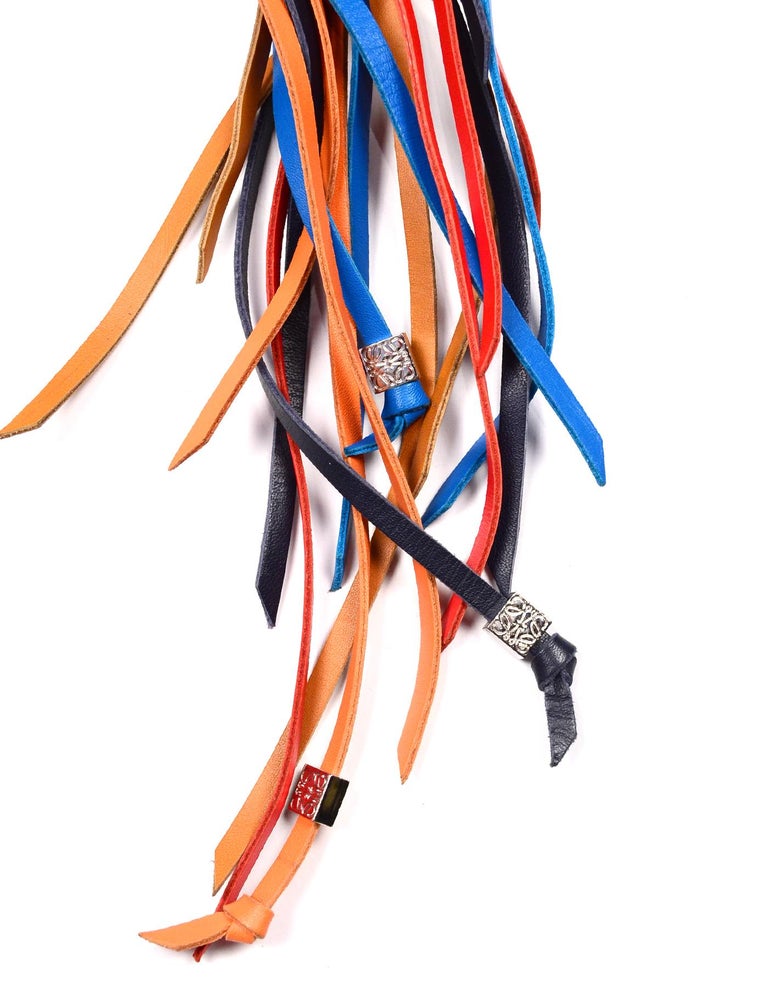 Loewe Multicolor Fringe Leather Bag Charm rt 490 at 1stDibs