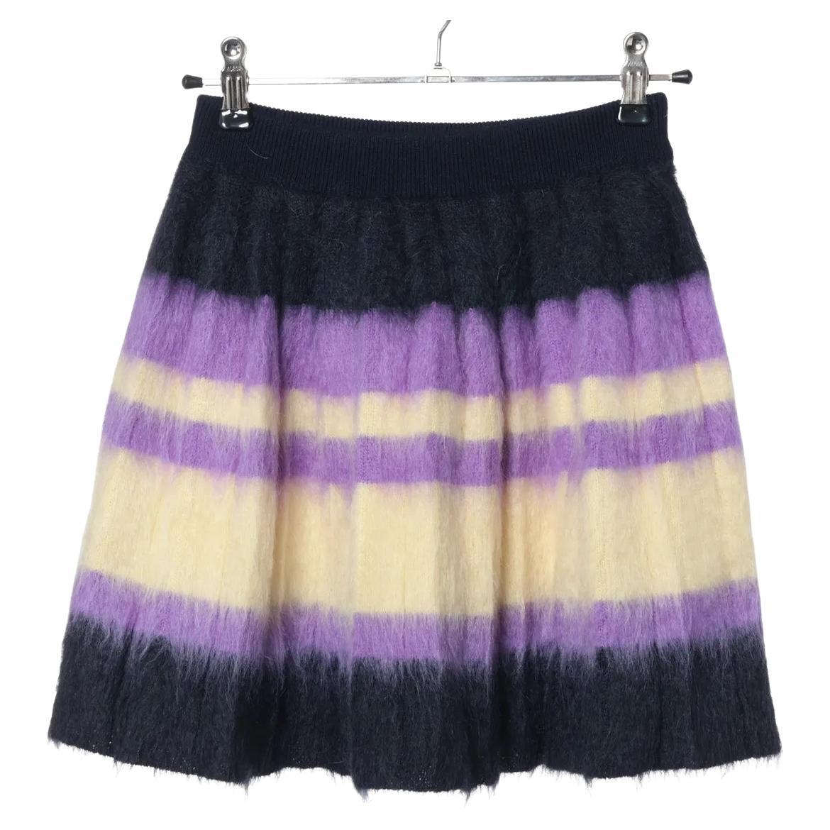 Loewe - Jupe en laine tricotée multicolore en vente