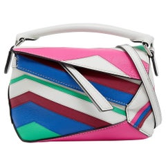 Loewe Multicolor Leather Mini Zig-Zag Puzzle Edge Shoulder Bag