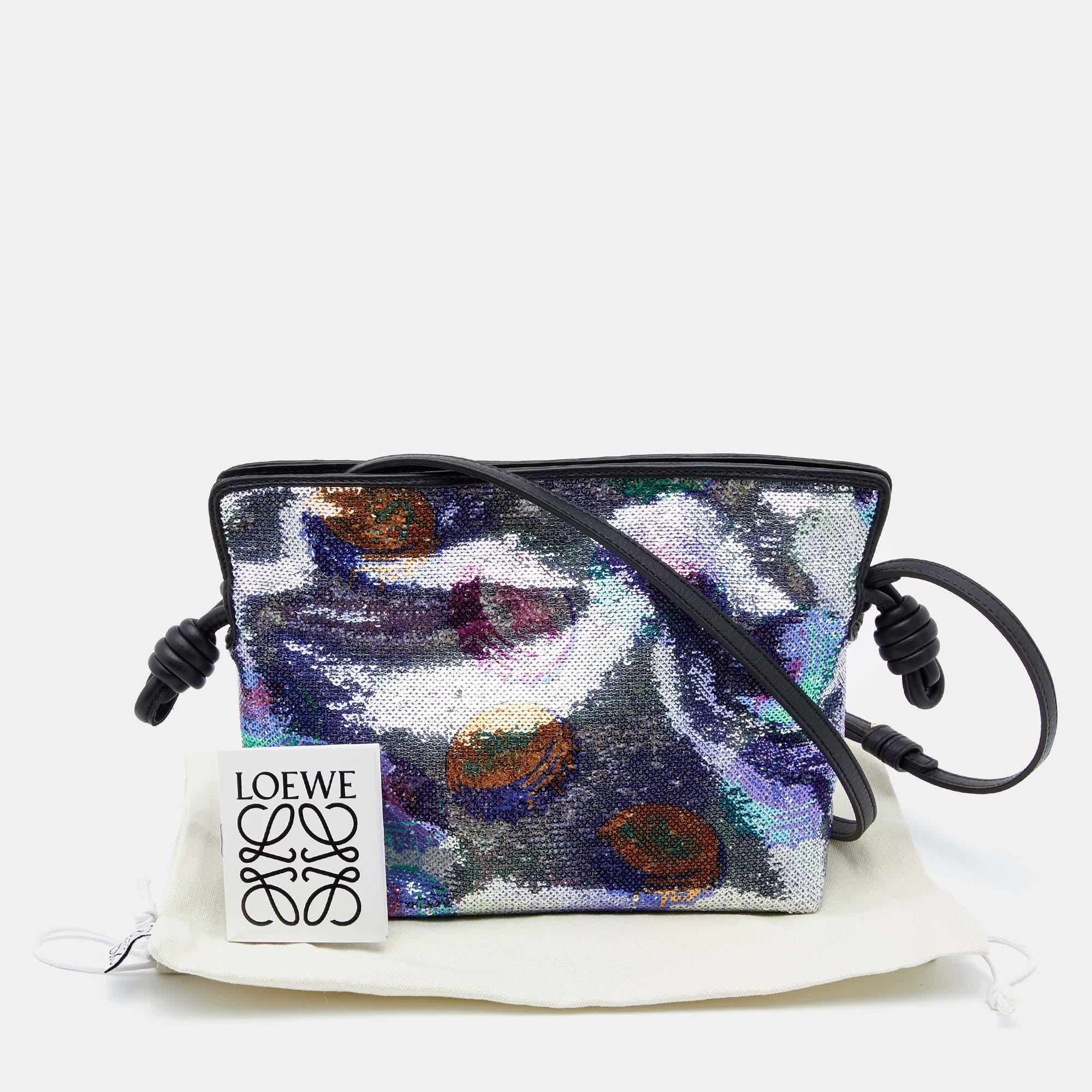 Loewe Multicolor Sequins And Leather Paula's Ibiza Flamenco Clutch 5