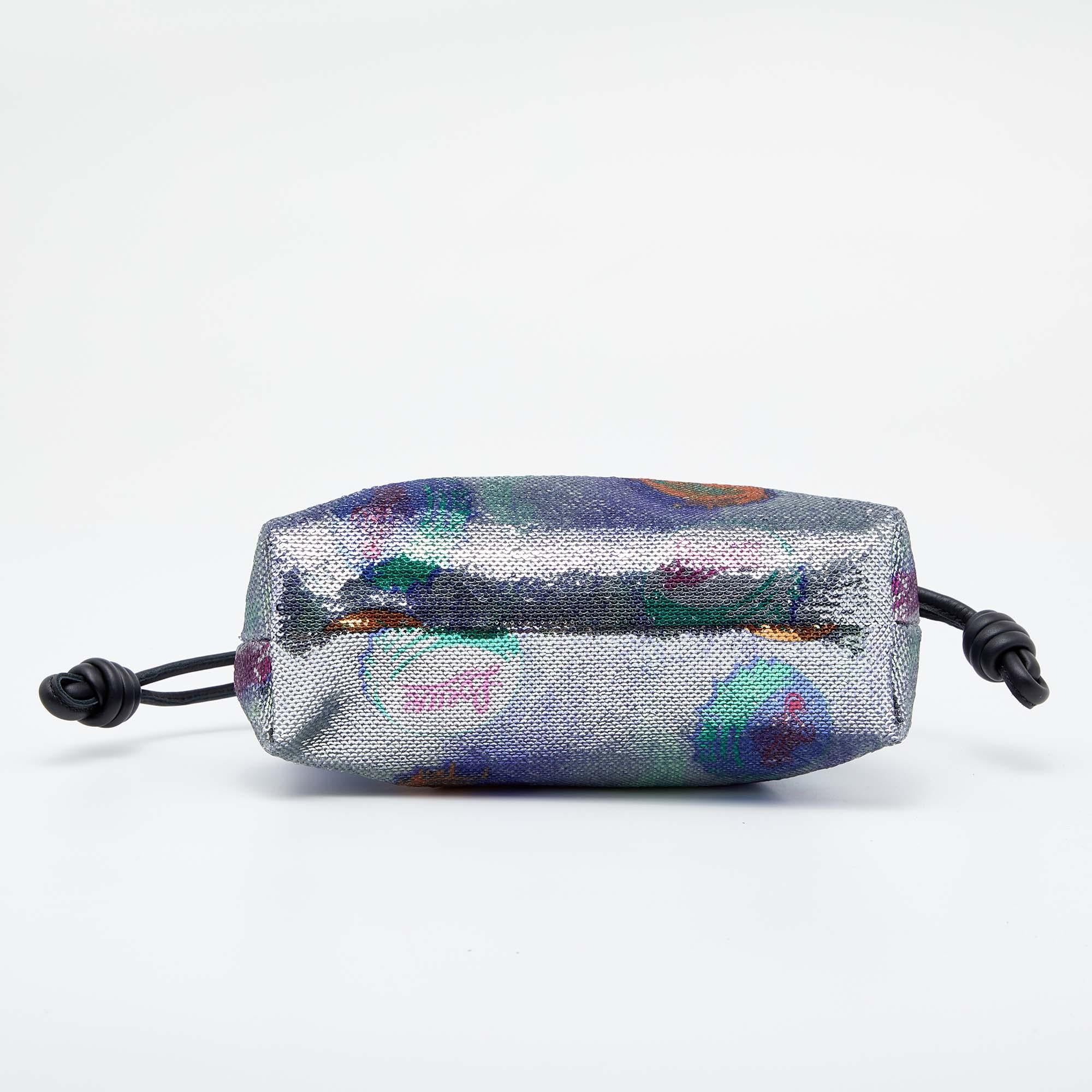 Loewe Multicolor Sequins And Leather Paula's Ibiza Flamenco Clutch In New Condition In Dubai, Al Qouz 2