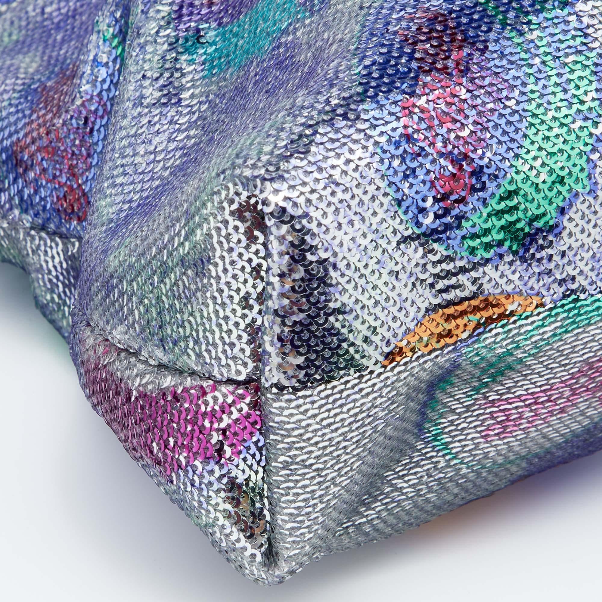 Women's Loewe Multicolor Sequins And Leather Paula's Ibiza Flamenco Clutch