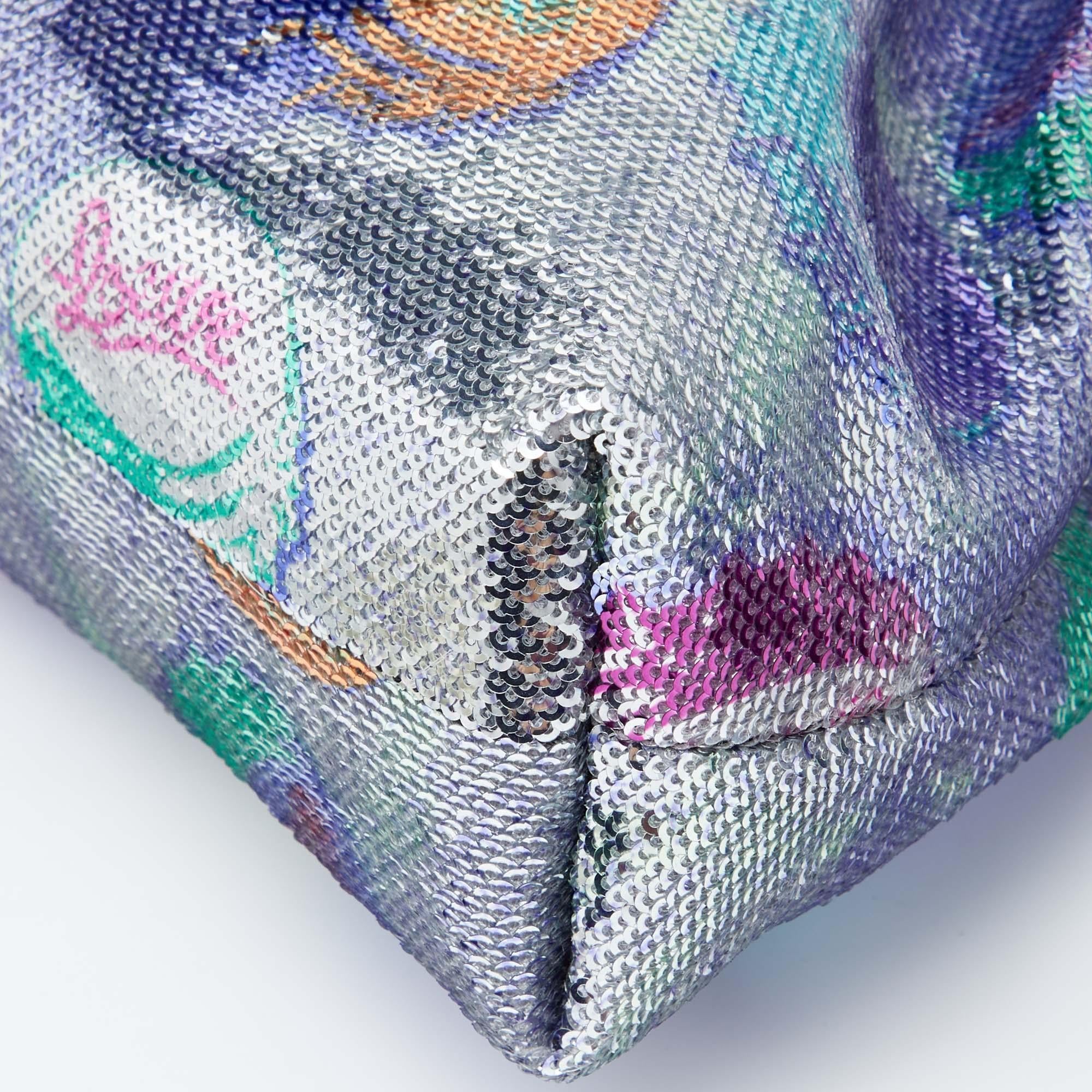 Loewe Multicolor Sequins And Leather Paula's Ibiza Flamenco Clutch 3