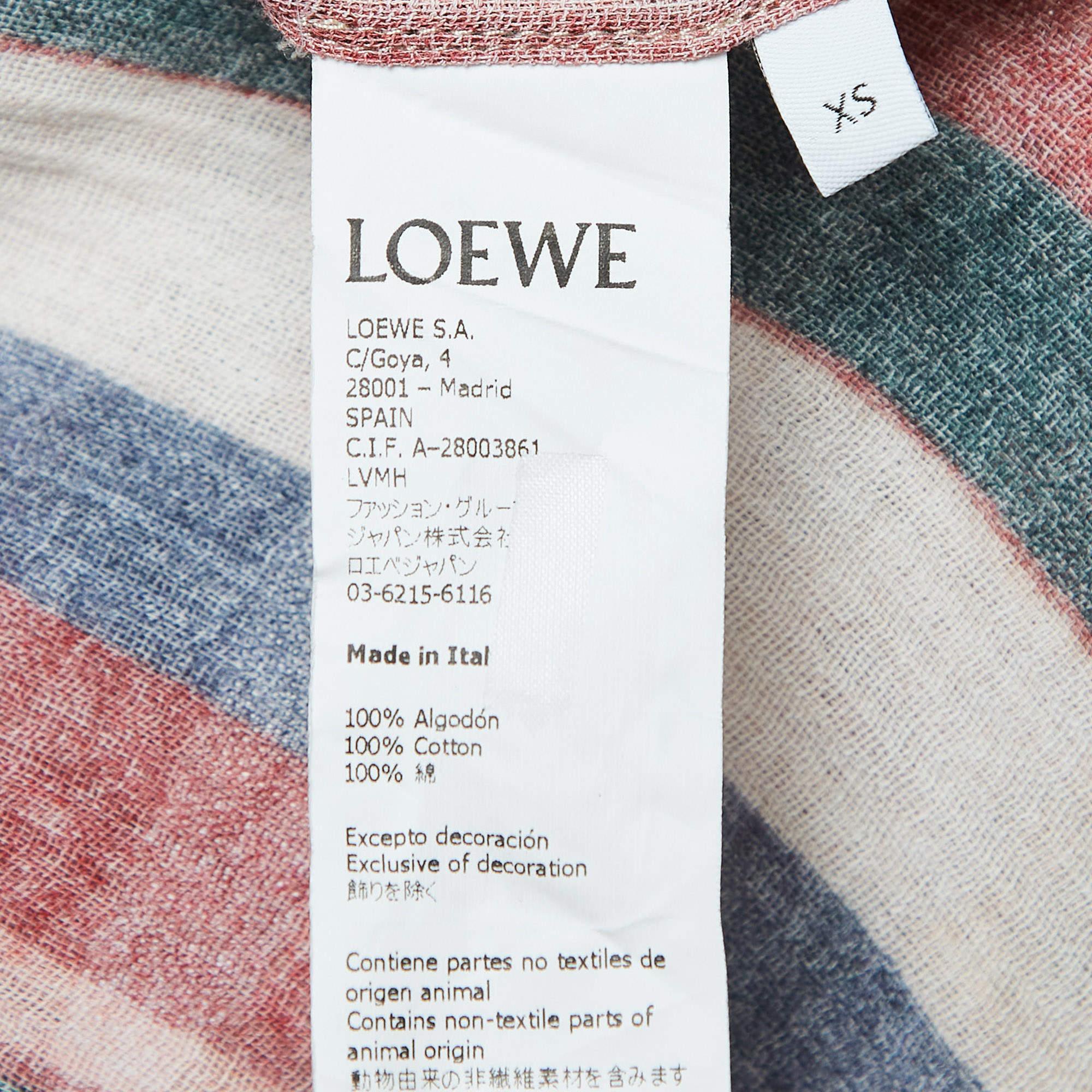 Women's Loewe Multicolor Striped Cotton Shirt Dress XS
