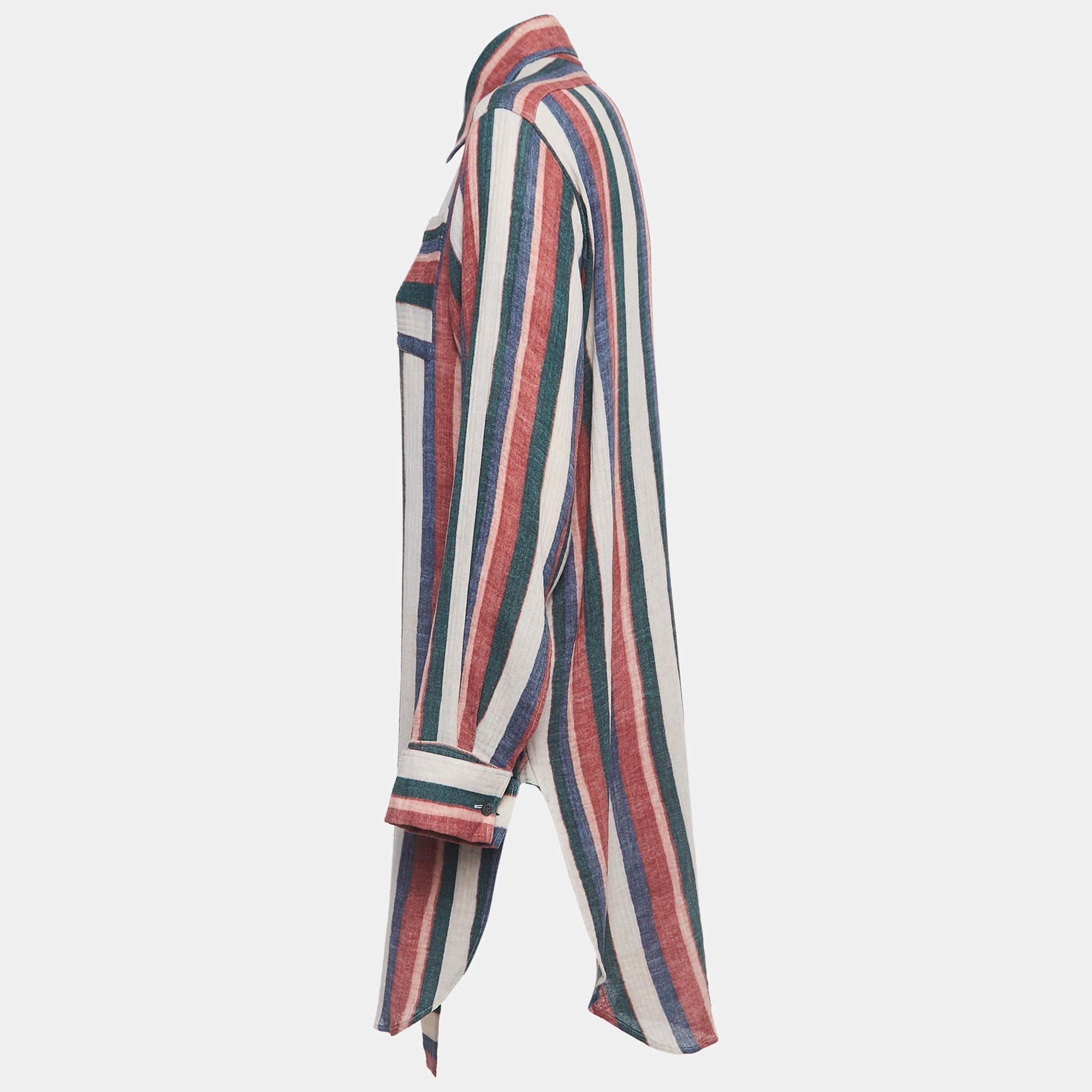 Loewe Multicolor Striped Cotton Shirt Dress XS 1
